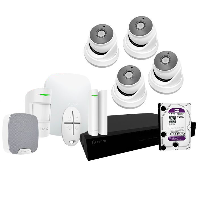 Kit de Alarmas con cámaras de videovigilancia y grabador PoC