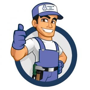 Ilustración de técnico instalador con gorra de Tienda de las Alarmas