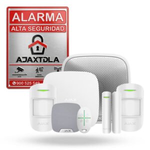 Kit Ajax EDIK blanco. Hub 2 4G con 2 motionprotect 1 streetsiren 1 homesiren 1 doorprotect 1 spacecontrol.