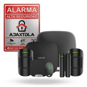Kit Ajax EDIK negro. Hub 2 4G con 2 motionprotect 1 streetsiren 1 homesiren 1 doorprotect 1 spacecontrol.
