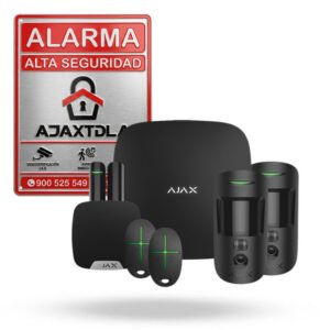 Kit Ajax OLENKA negro. Hub 2 4G con 2 motioncam 1 homesiren 2 spacecontrol 1 doorprotect.