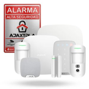 Kit Ajax SASHA blanco. Hub2 4G con 1 motioncam 1 motionprotect 1 keypad 1 streetsiren 1 homesiren 1 doorprotect.