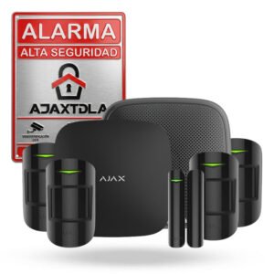 Kit Ajax SLAVIK negro. Hub 2 4G con 4 motionprotect 1 streetsiren 1 doorprotect.