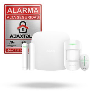 Kit Ajax Starter blanco. Hub2 4G con 1 motionprotect 1 doorprotect 1 spacecontrol.