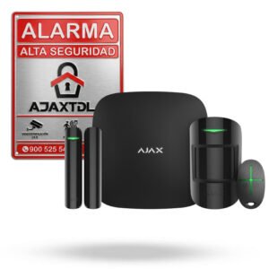 Kit Ajax Starter negro. Hub2 4G con 1 motionprotect 1 doorprotect 1 spacecontrol.