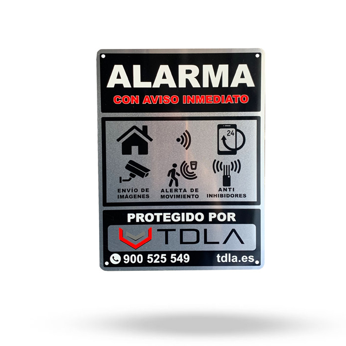 Pack Carteles de alarma Extra . Aluminio. Carteles de alarma disuasorios especial piso.