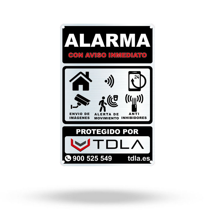 Placa alarma Premium Aluminio
