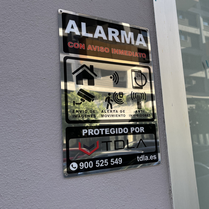 CARTEL DISUASORIO CENTRAL Alarma 21,5 x 34 cm Securitas Direct EUR