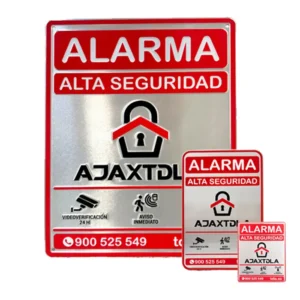 carteles alarma ajax adhesivos aluminio