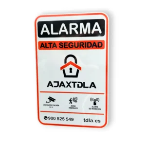 Cartel de alarma Aluminio 9x14 cm especial piso - Naranja