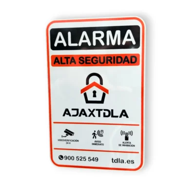 Cartel de alarma Aluminio 9x14 cm especial piso - Naranja