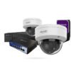 Kit de vigilancia CAJA REGISTRADORA 2 domos IP PoE 4MP Varifocal de exterior con Grabador + Disco Duro 1 TB +