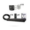 Kit Hikvision 16 Cámaras 8Mp + Grabador + HDD 1TB + 16x Cable Coaxial + 4x Alimentadores KIT GRAN ALMACEN