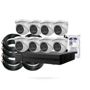 KIT CCTV 8 Cámaras de Seguridad Domo 5MP con Grabador y Disco duro