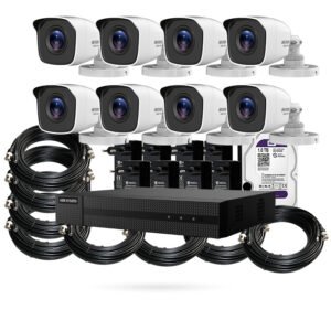 Kit Videovigilancia Exterior 8 Cámaras con Grabador de 5 Megapíxeles FÁBRICA