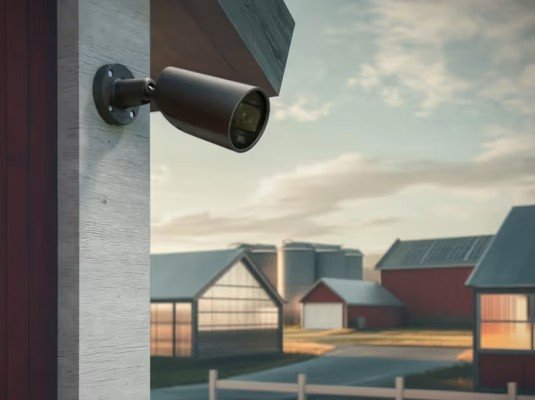 Ajax BulletCam HL negra instalada en exterior