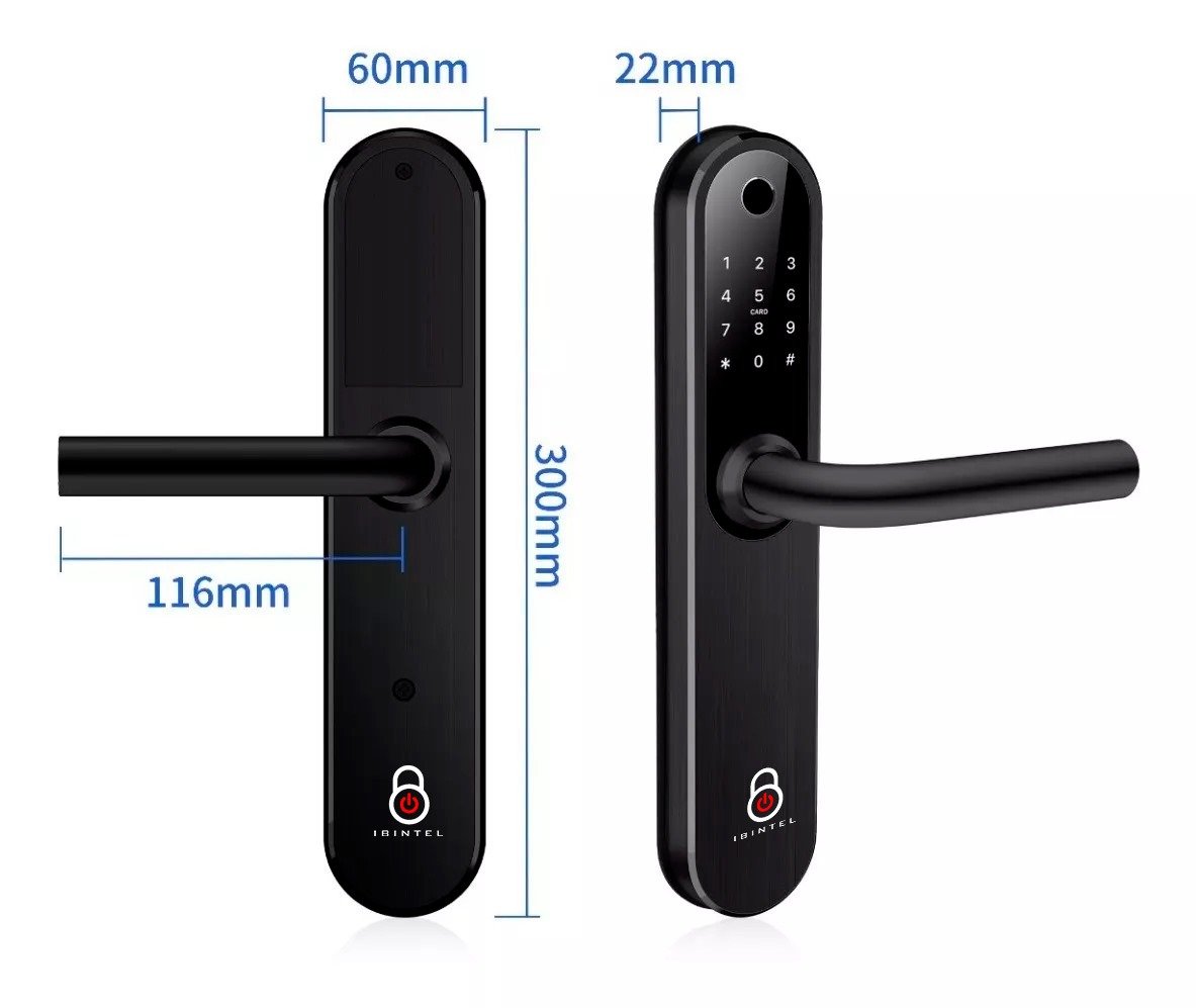Dimensiones de la cerradura IBINTEL BERNA B2