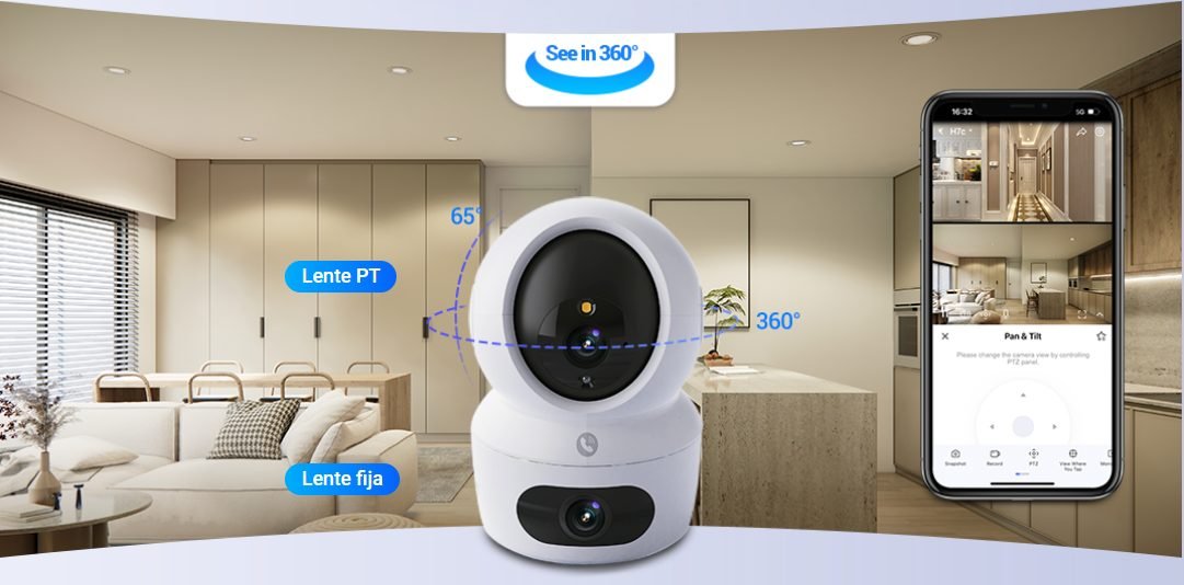 Vista 360º de la cámara EZVIZ H7C Dual