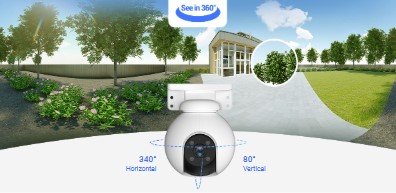 Cobertura 360º de la cámara EZVIZ H8 PRO 2K