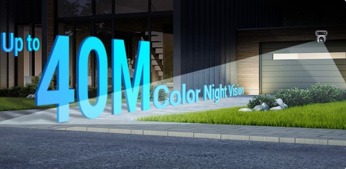 Visión nocturna en color de la EZVIZ H90 Dual