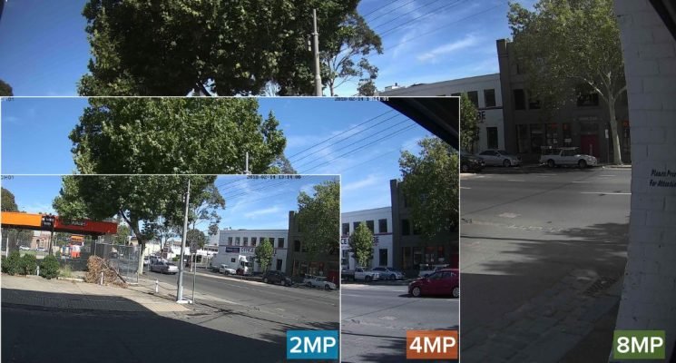 Comparativa de resolución entre cámaras IP de 2, 4 y 8 MP