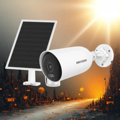 Cámara de vigilancia exterior con placa solar
