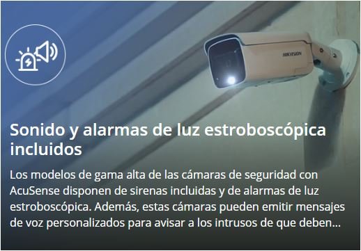 Cámara IP Hikvision con sirena de alarma