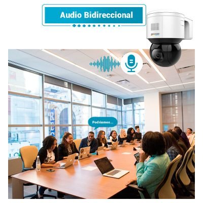 Cámara giratoria con audio bidireccional