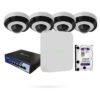 Kit 4 Cámaras Ajax DomeCam 8MP 2.8mm con NVR Ajax, Disco 1 TB y Switch PoE