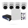 Kit 4 Cámaras Ajax TurretCam 8MP 2.8mm con NVR Ajax, Disco 1 TB y Switch PoE