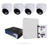 Kit 4 Cámaras Domo IBINTEL ONUBA 4MP con NVR Ajax, Switch PoE y Disco 1 TB