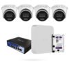 Kit 4 Cámaras Domo IP PoE Hikvision PALK 4MP con NVR Ajax, Switch PoE y Disco 1 TB
