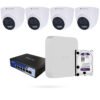 Kit 4 Cámaras Domo IP PoE IBINTEL OLEAS Full HD con NVR Ajax, Switch PoE y Disco 1 TB