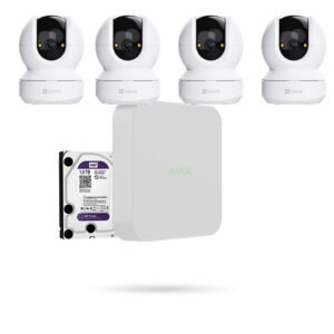 Kit 4 Cámaras WiFi Interior EZVIZ TY1 G1 2K con Grabador Ajax NVR y Disco Duro 1 TB