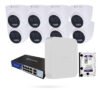 Kit 8 Cámaras Domo IP PoE IBINTEL OLEAS Full HD con NVR Ajax, Switch PoE y Disco 1 TB