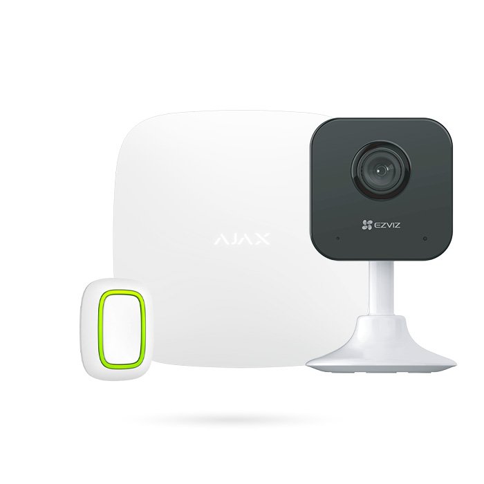 Kit Alarma Ajax para Personas Mayores con Botón de Emergencia y Cámara EZVIZ H1C