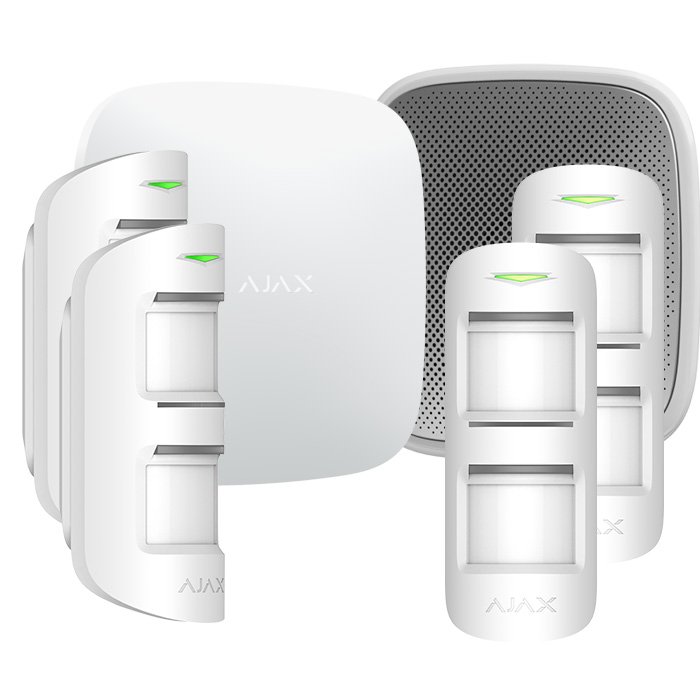 Kit Alarma Perimetral Ajax con 4 Detectores de Exterior y Sirena StreetSiren