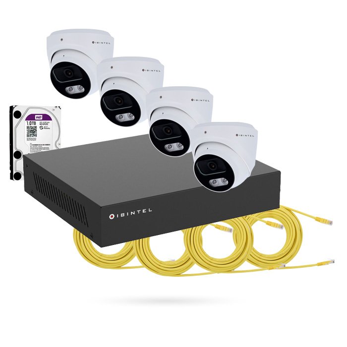 Kit IBINTEL ULTRA de 4 cámaras domo 8 MP