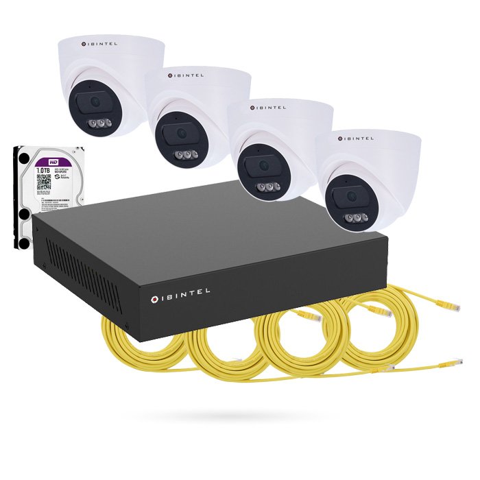 Kit IP IBINTEL ECO de 4 domos 2 MP