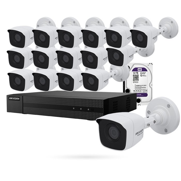 Kit Taller 16 cámaras CCTV Hikvision 5 MP