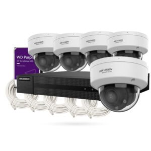 Kit videovigilancia IP PoE 5 cámaras Hikvision