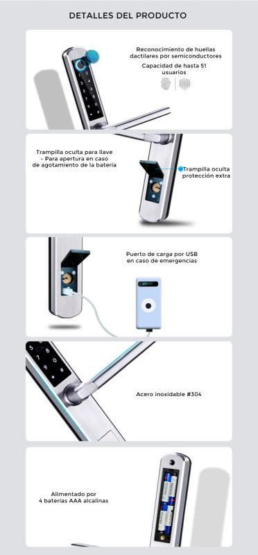 Características de la manilla inteligente ELVIA E1