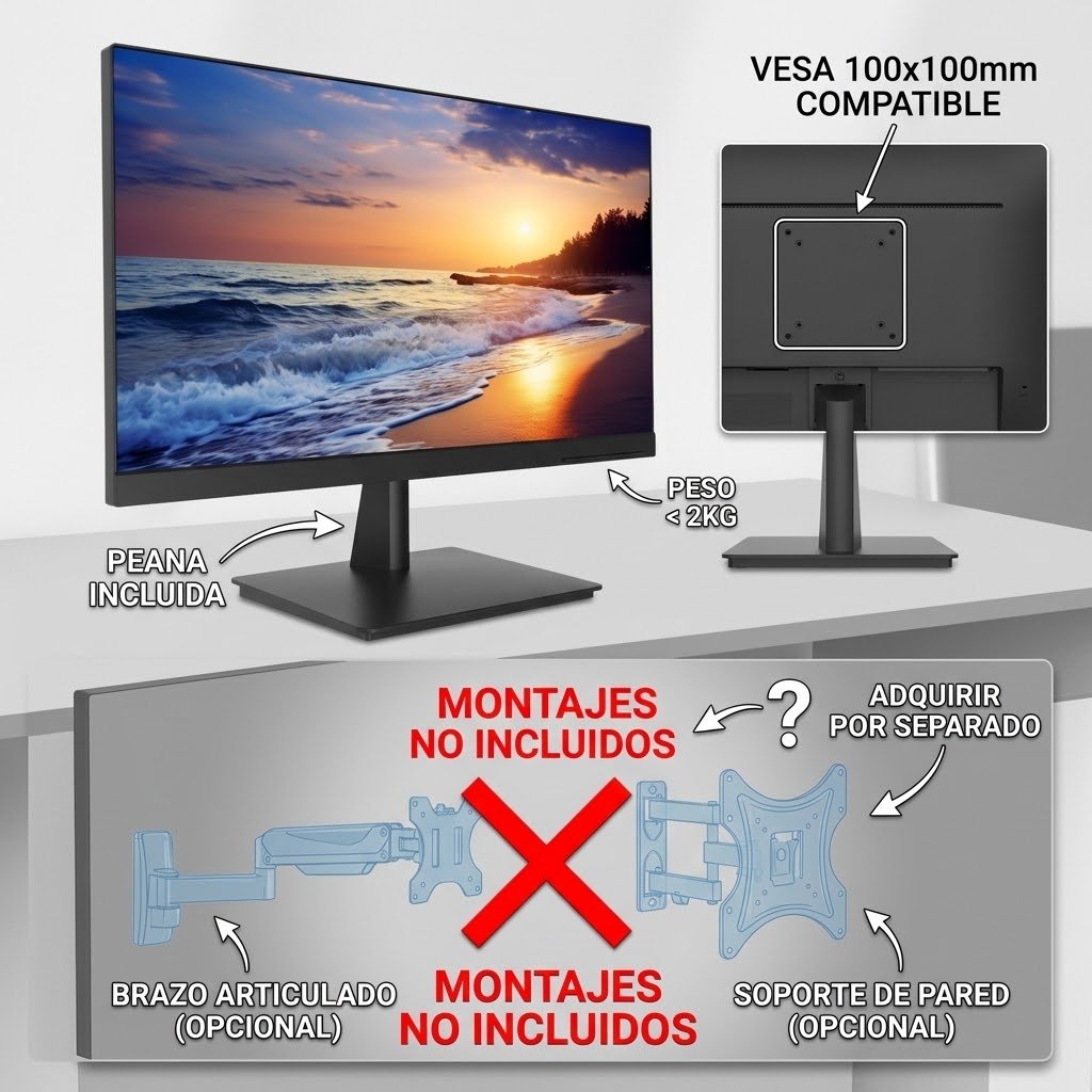 Opciones de montaje del monitor Safire