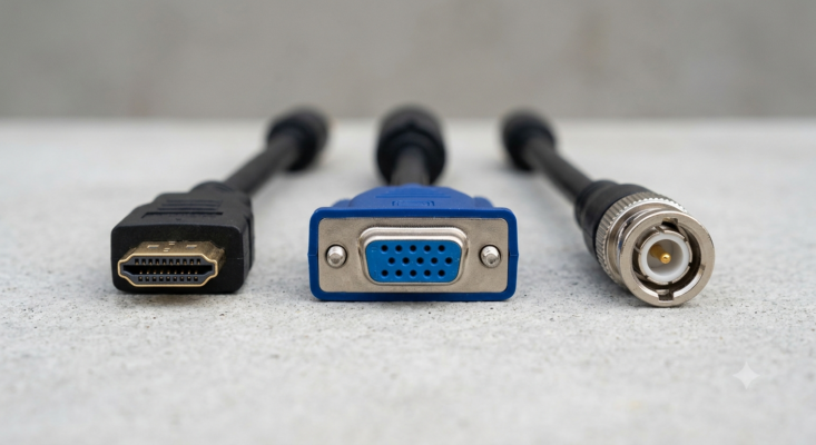 Conexiones HDMI, BNC y VGA