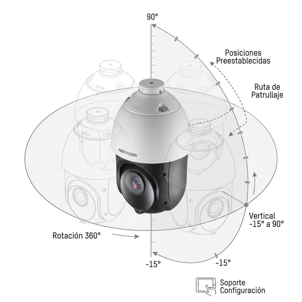 Rango de giro de la PTZ Hikvision