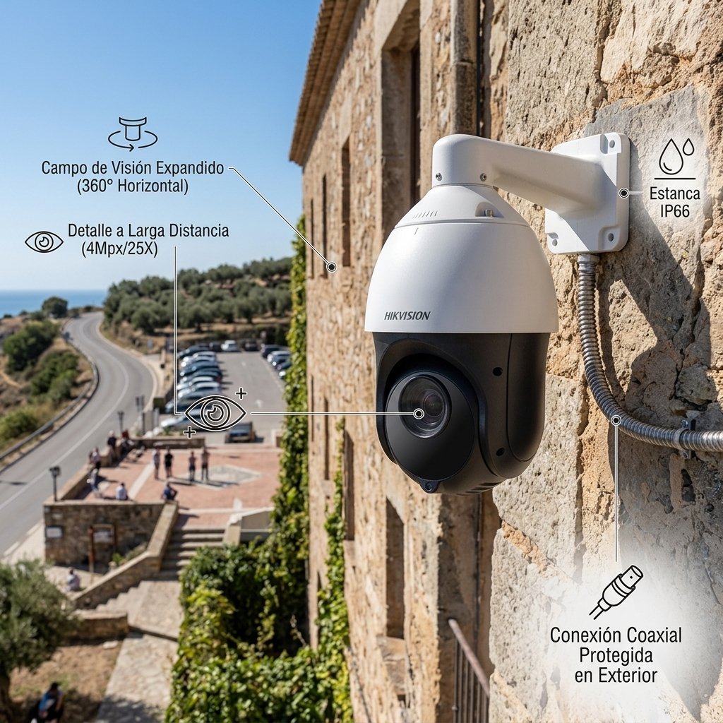 PTZ Hikvision instalada en exterior